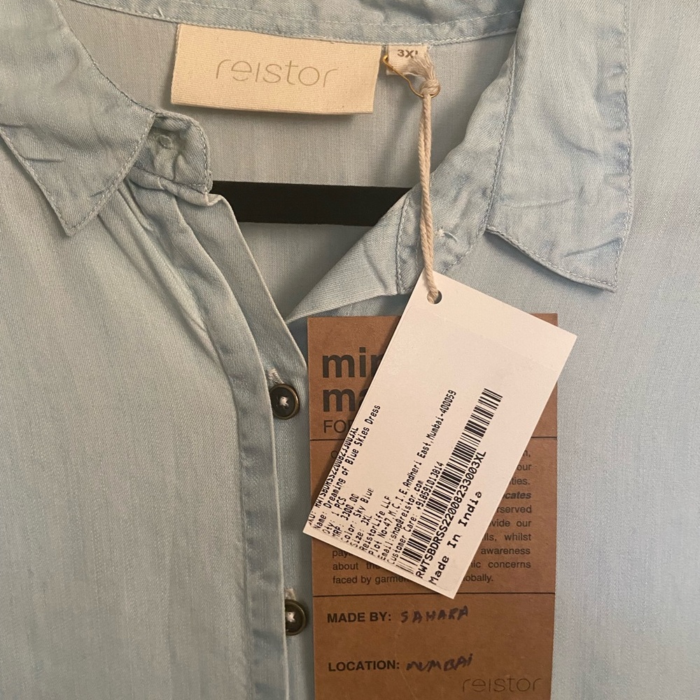 Madewell REISTOR Dreaming of Blue Skies chambray sleeveless dress - Picture 4 of 5